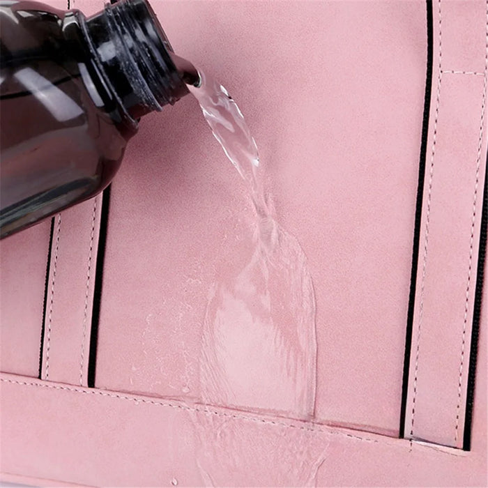 Q5 13-13.3 inch Laptop PU Leather Protective Handbag Soft Lining Notebook Carrying Bag - Pink - 5
