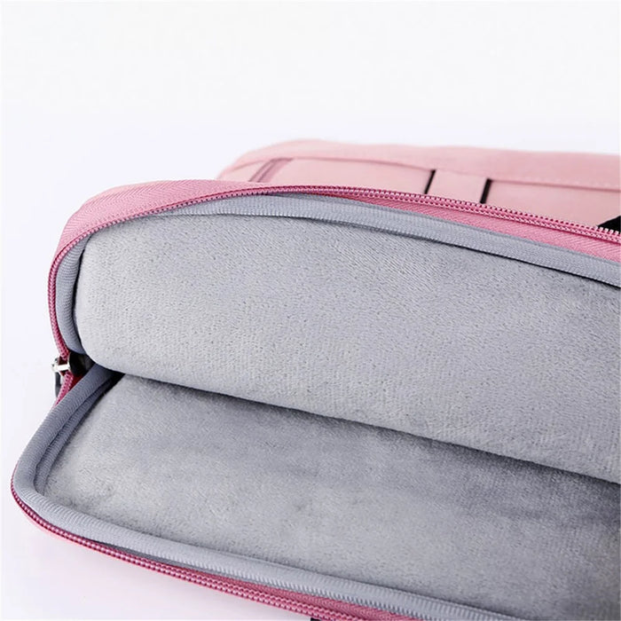 Q5 15-15.6 inch Laptop Anti-scratch Lining Handbag PU Leather Notebook Carrying Bag - Pink - 2