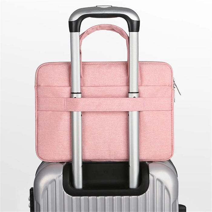173 11-12 inch Laptop Handbag Shockproof Oxford Cloth Notebook Protective Bag - Pink - 4