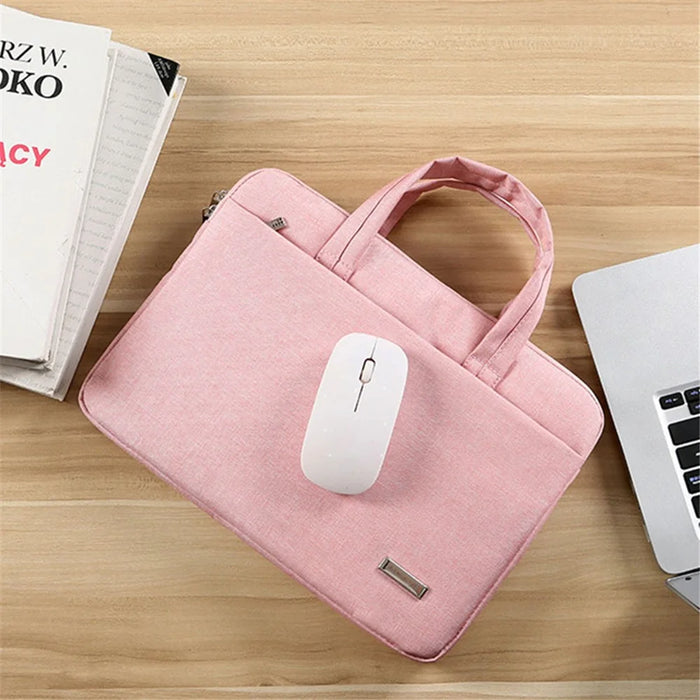 173 11-12 inch Laptop Handbag Shockproof Oxford Cloth Notebook Protective Bag - Pink - 5