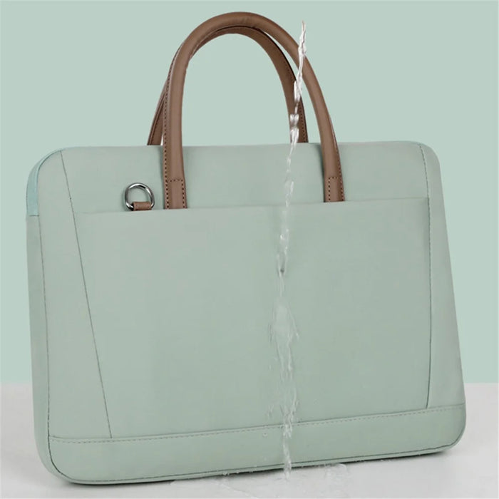 910 13.3 inch Laptop Handbag Oxford Cloth Notebook Computer Bag with Shoulder Strap - Green - 7