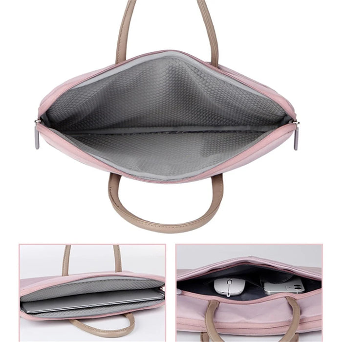 C97 Oxford Cloth Laptop Bag 14-14.6 inch Notebook Computer Handbag Carrying Bag  - Pink - 3