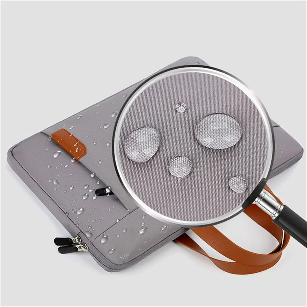 C7 13-13.3 inch Business Handbag Oxford Cloth Laptop Bag Notebook Carrying Bag with Soft Lining - Grey - 3