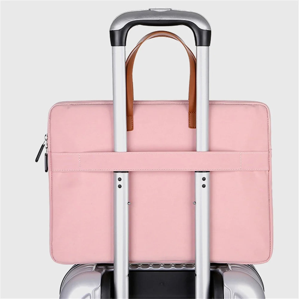 C7 14-14.6 inch Oxford Cloth Business Computer Bag Notebook Carrying Bag with Soft Lining - Grey - 5