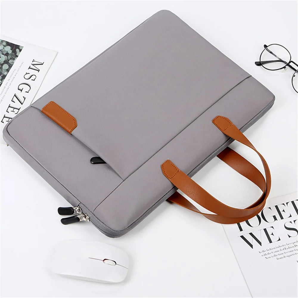 C7 14-14.6 inch Oxford Cloth Business Computer Bag Notebook Carrying Bag with Soft Lining - Grey - 7