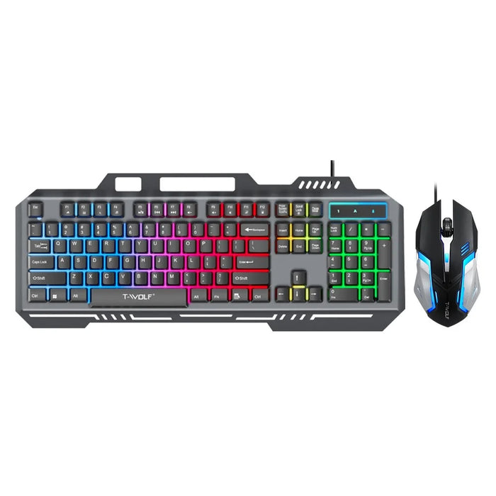 T-WOLF TF600 Backlit Wired 104-Key Gaming Keyboard with Wired Mouse for Gaming Working - 2