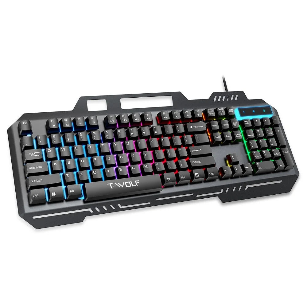 T-WOLF T16 Backlit Wired 104-Key Gaming Keyboard Ambient Light Gaming Keyboard - 1