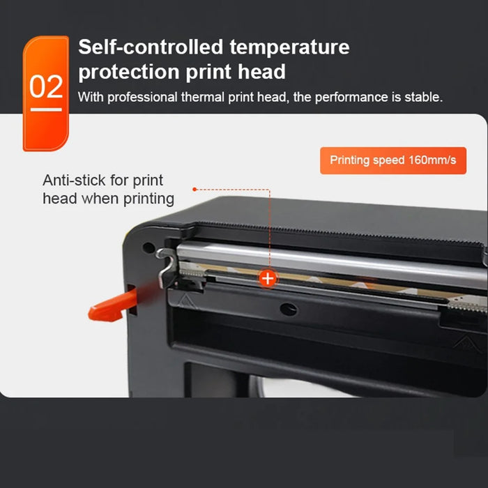 ZJ-9250 USB+Bluetooth-compatible Thermal Shipping Label Printer for Small Business - White - 7
