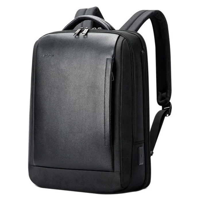 BOPAI 15.6 inch Laptop Backpack Genuine Cow Leather Water Resistant Business Travel Rucksack - 1