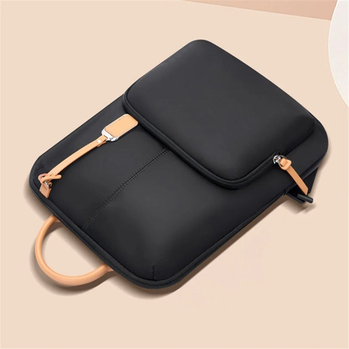 BOPAI 14-inch Laptop Waterproof Backpack Nylon Polyester Business Commute Notebook Shoulder Bag - Black - 5