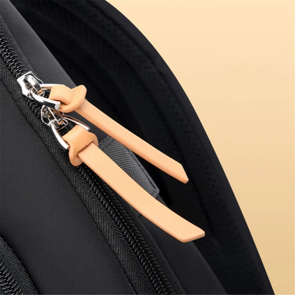 BOPAI 14-inch Laptop Waterproof Backpack Nylon Polyester Business Commute Notebook Shoulder Bag - Black - 7