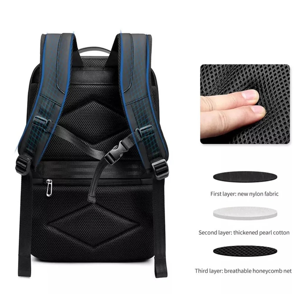 MINGLU ML22088-15.6 Inch Universal Dual Shoulder Laptop Backpack Oxford Cloth Notebook Storage Bag - Black - 3