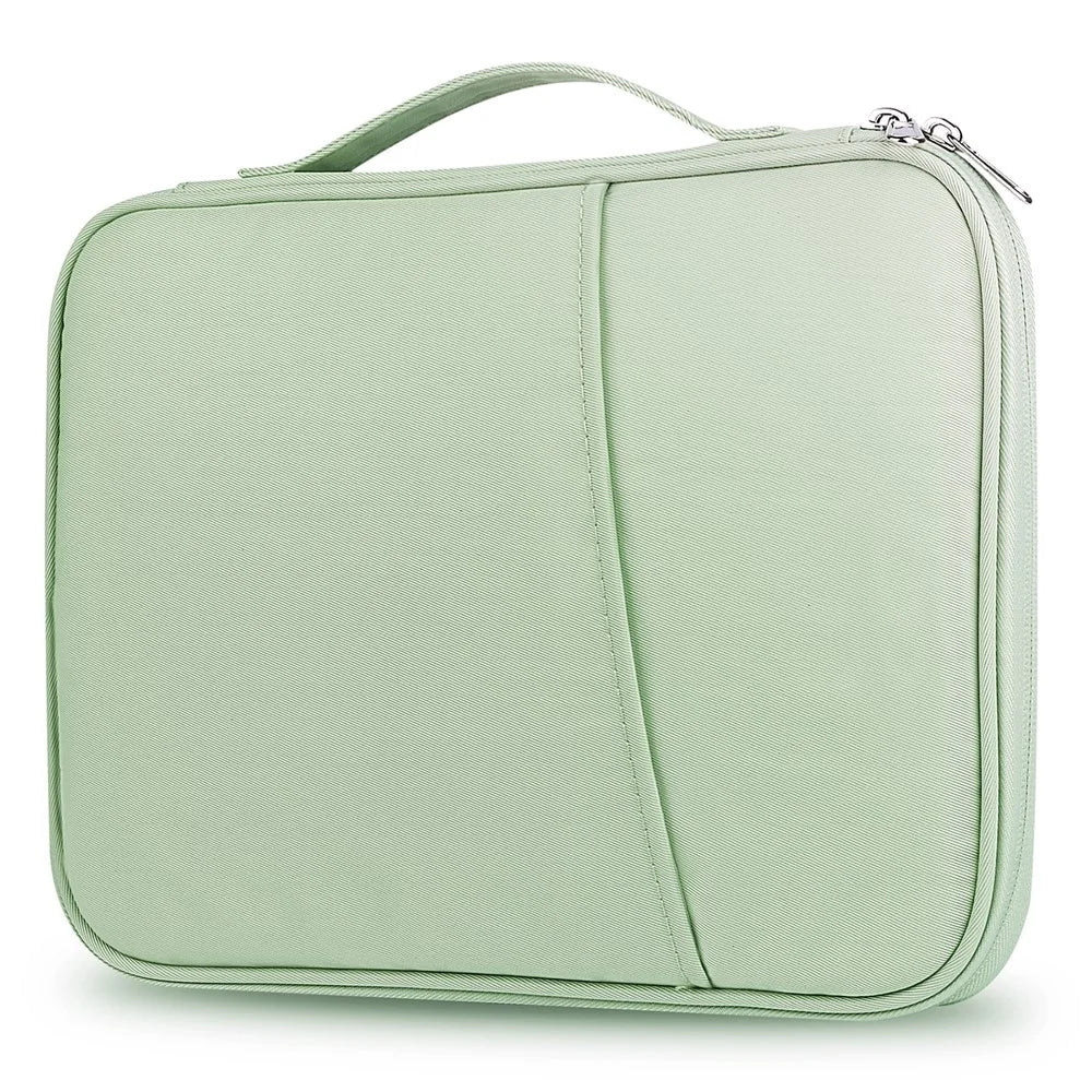 10.5-11 inch Laptop Handle Bag Notebook Portable Carrying Case Nylon Storage Bag - Light Green - 1
