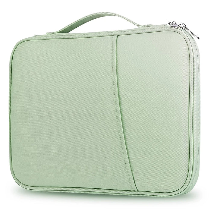 10.5-11 inch Laptop Handle Bag Notebook Portable Carrying Case Nylon Storage Bag - Light Green - 1