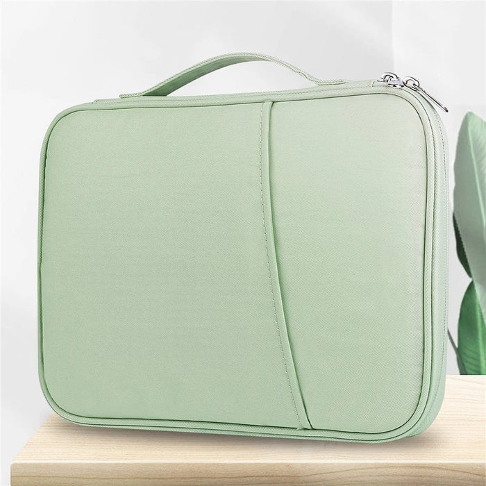 10.5-11 inch Laptop Handle Bag Notebook Portable Carrying Case Nylon Storage Bag - Light Green - 2