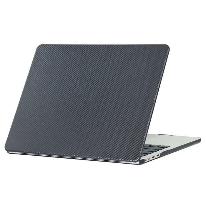 For MacBook Air 13 inch (2026) A3449 / (2025) A3240 / (2024) A3113 / (2022) A2681 Case Carbon Fiber Texture Plastic Laptop Hard Shell - Black - 1