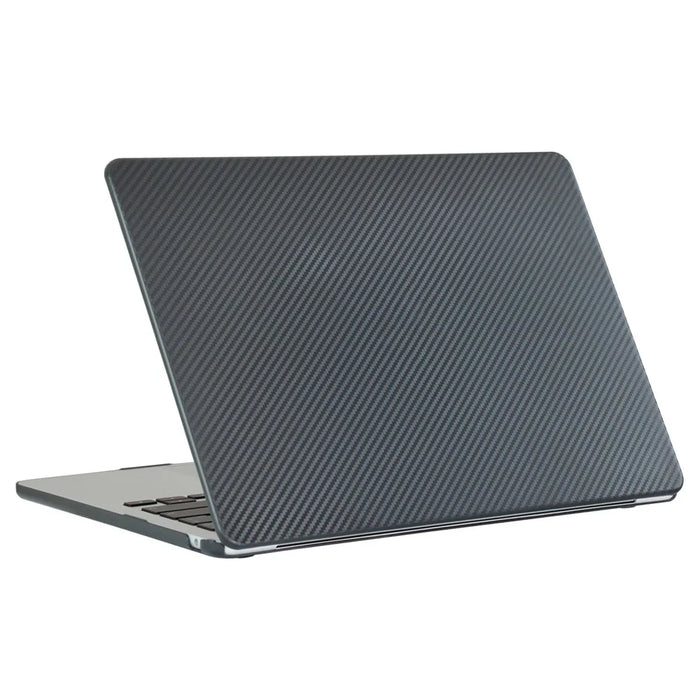 For MacBook Air 13 inch (2026) A3449 / (2025) A3240 / (2024) A3113 / (2022) A2681 Case Carbon Fiber Texture Plastic Laptop Hard Shell - Black - 3