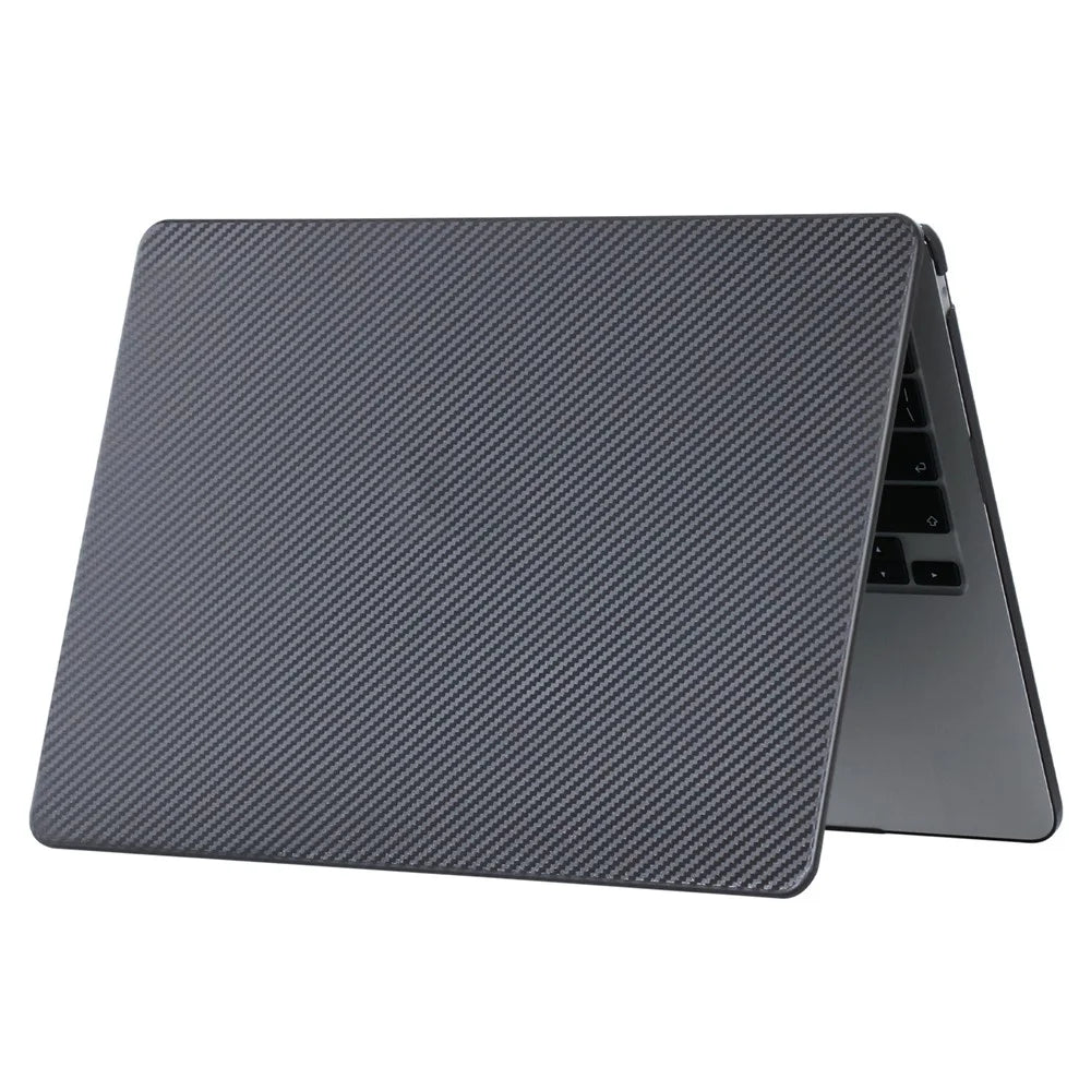 For MacBook Air 15 inch (2026) A3448 / (2025) A3241 / (2024) A311 / (2023) A2941 Case Carbon Fiber Texture Plastic Laptop Cover - Black - 4