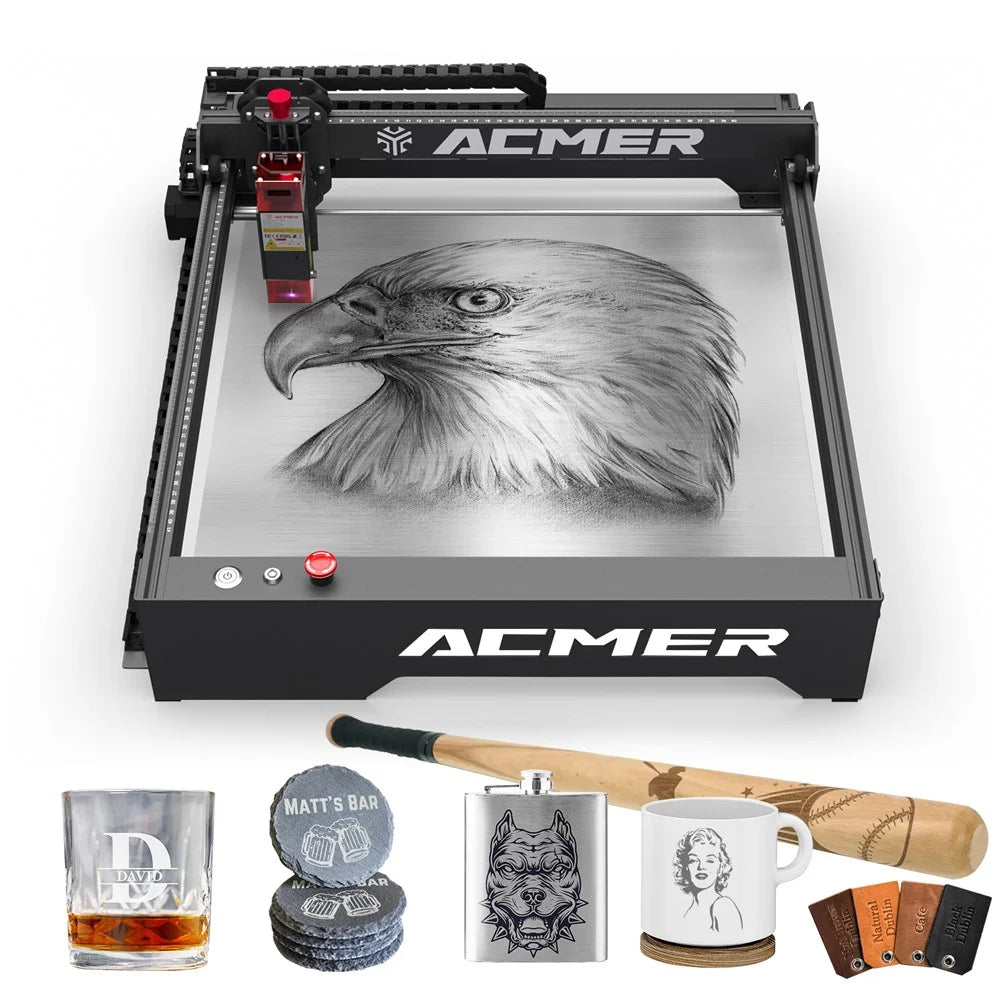 ACMER P1 10W Laser Engraver 0.01mm Accuracy Professional Laser Cutter Machine - US Plug - 1