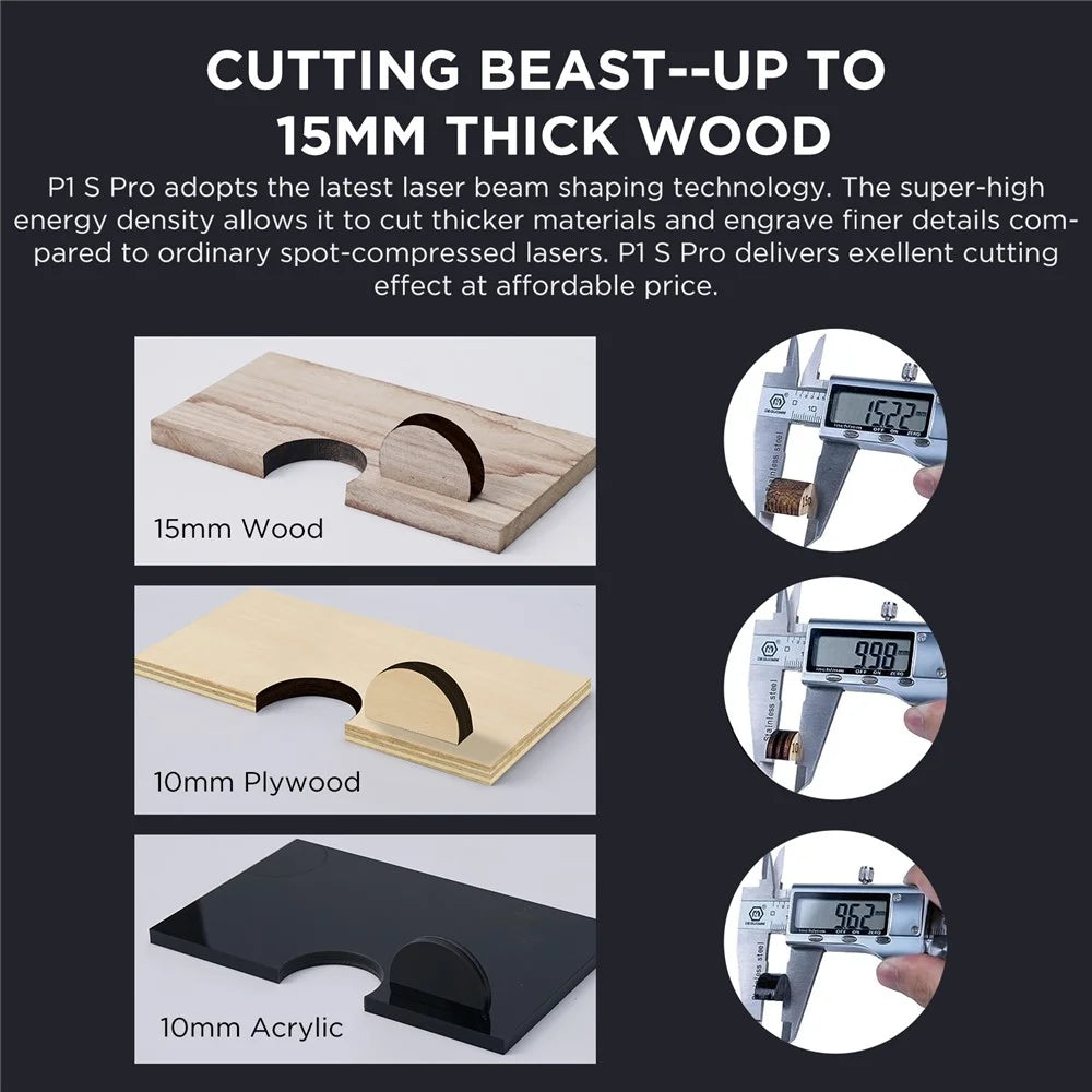 ACMER P1 S Pro 0.06mm Laser Focus Spot Four-wheel Structure 6W Laser Engraver - US Plug - 4