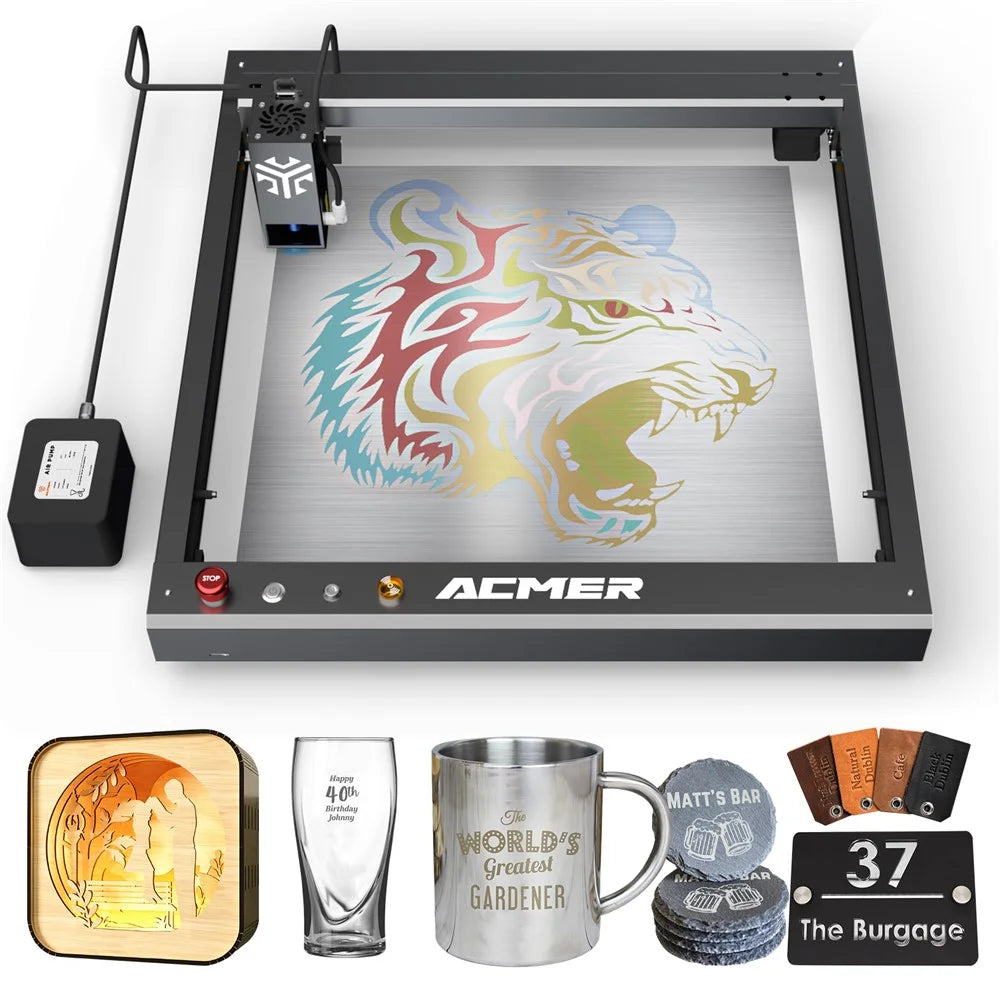 ACMER P2 33W Laser Engraver 0.01mm Accuracy Cutter Machine with Gyroscope Tilt Detector - US Plug - 1