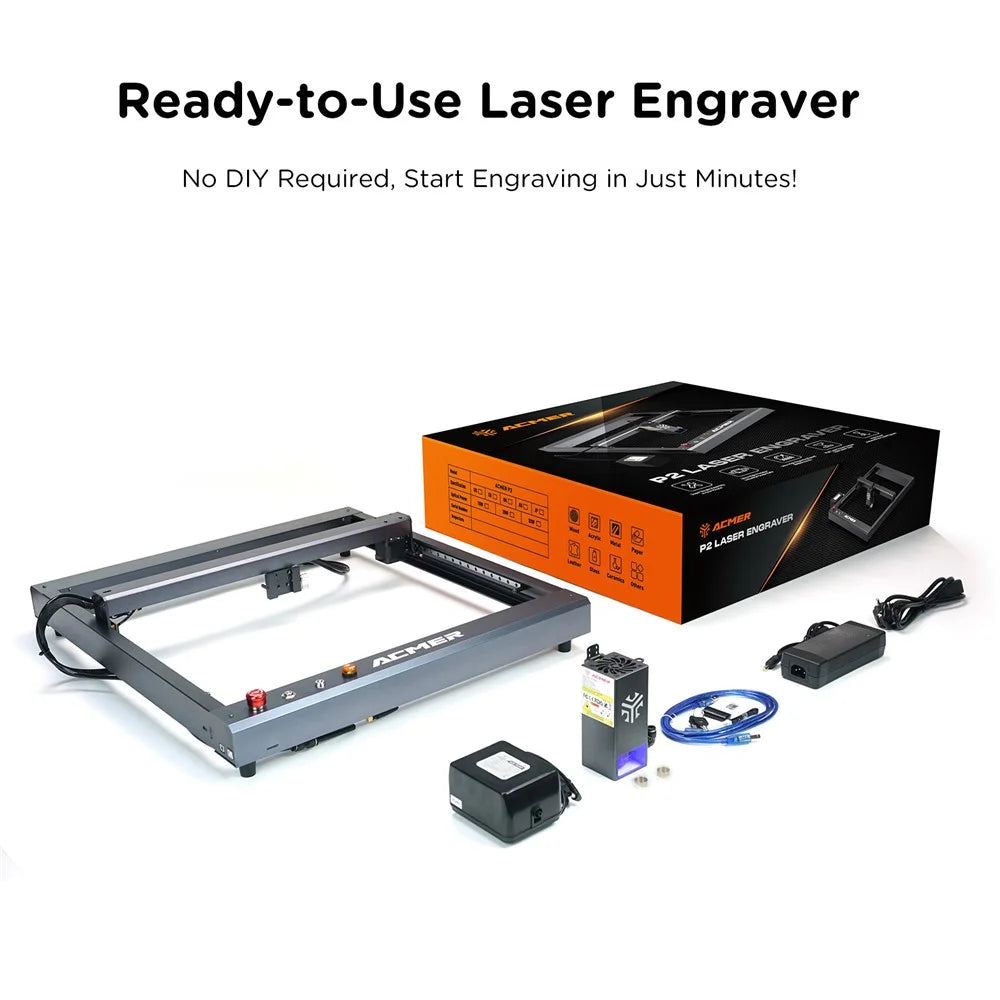ACMER P2 33W Laser Engraver 0.01mm Accuracy Cutter Machine with Gyroscope Tilt Detector - US Plug - 7