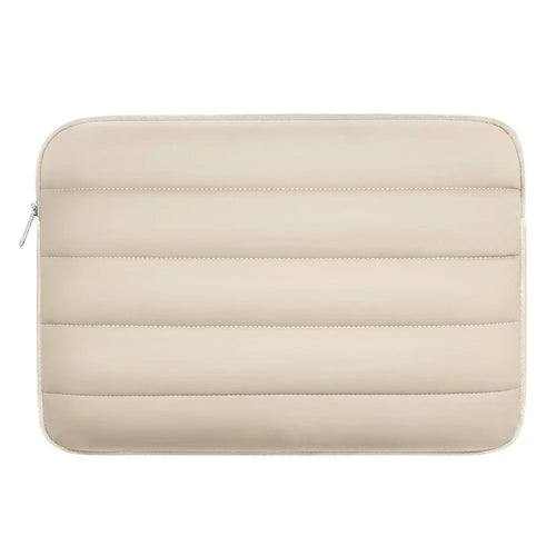 MA593 12.9-13.3 Inch Puffy Laptop Sleeve Waterproof Shockproof Puffer Notebook Case with Soft Lining - Beige - 1