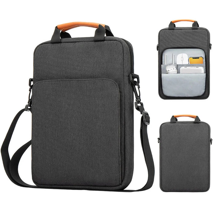 9-11 inch Tablet Vertical Carrying Bag Oxford Cloth Shockproof Tablet PC Handbag Crossbody Bag - Black - 1