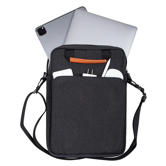 9-11 inch Tablet Vertical Carrying Bag Oxford Cloth Shockproof Tablet PC Handbag Crossbody Bag - Black - 2