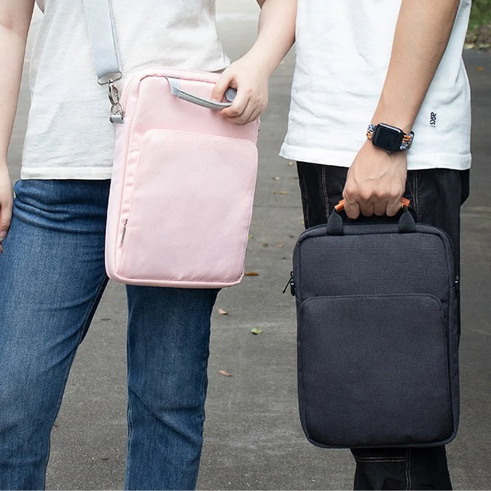 9-11 inch Tablet Vertical Carrying Bag Oxford Cloth Shockproof Tablet PC Handbag Crossbody Bag - Black - 7