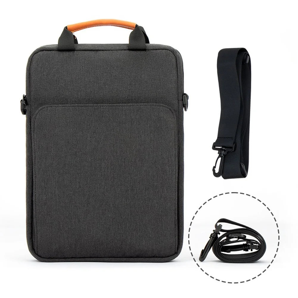Vertical Carrying Bag for 13.3 inch Laptop Oxford Cloth Shockproof Handbag Crossbody Bag - Black - 3