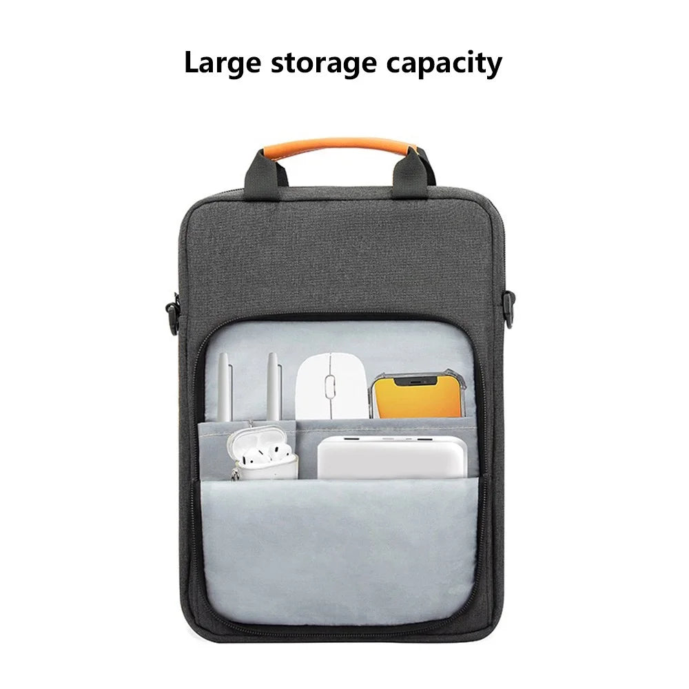 Vertical Carrying Bag for 13.3 inch Laptop Oxford Cloth Shockproof Handbag Crossbody Bag - Black - 4