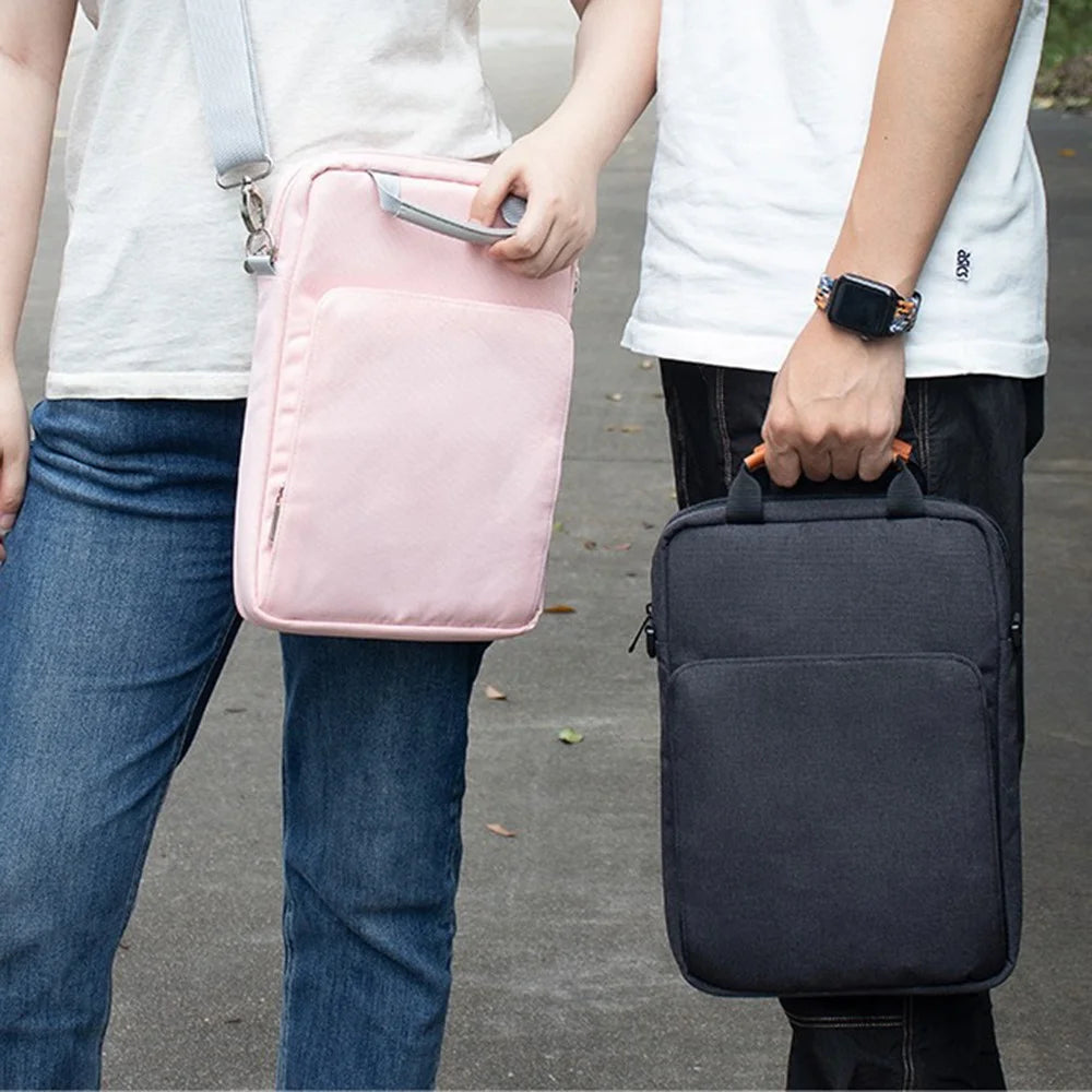 Vertical Carrying Bag for 13.3 inch Laptop Oxford Cloth Shockproof Handbag Crossbody Bag - Black - 7