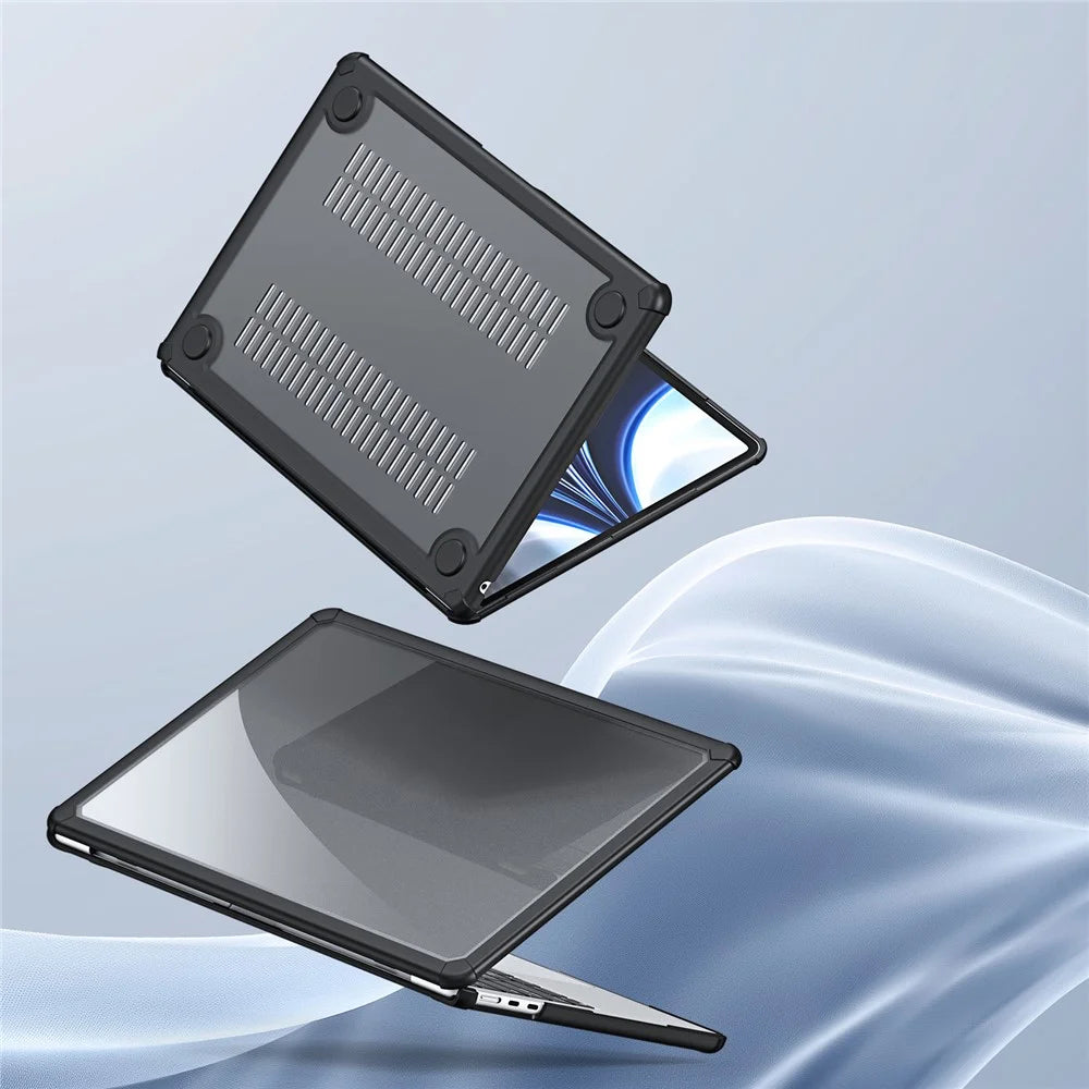 DUX DUCIS LCGM Series Glossy Case for Macbook Air 15 inch (2025) / (2024) A3114 / (2023) A2941 TPU+PC Protective Shell - Black - 4
