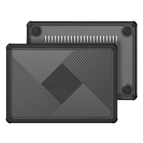 DUX DUCIS LCGH Series for MacBook Air 13 inch (2026) A3449 / (2025) A3240 / (2024) A3113 / (2022) A2681 Geometric Lines Anti-Drop Case TPU+PC Laptop Cover - Black - 1