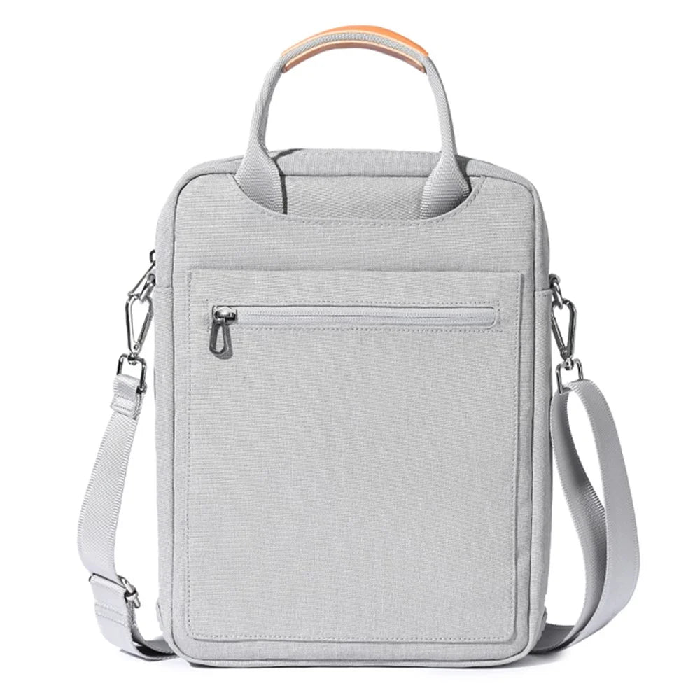 12.9-Inch Laptop Handbag Tablet PC Storage Pouch Briefcase Oxford Cloth Shoulder Bag - Grey - 1