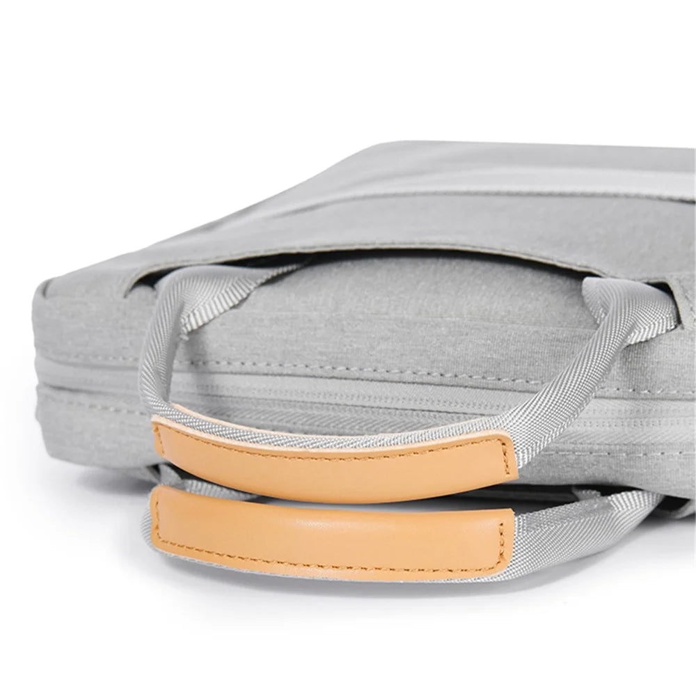 12.9-Inch Laptop Handbag Tablet PC Storage Pouch Briefcase Oxford Cloth Shoulder Bag - Grey - 3