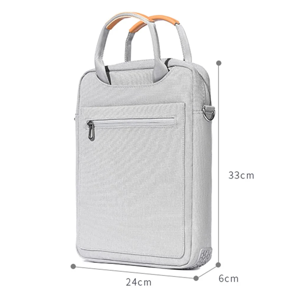 12.9-Inch Laptop Handbag Tablet PC Storage Pouch Briefcase Oxford Cloth Shoulder Bag - Grey - 6