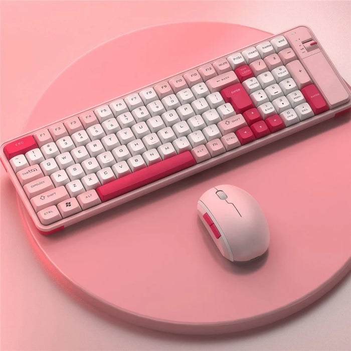 QW06 Wireless Keyboard and Mouse Bluetooth-compatible 5.0 Keyboard Mouse Set - Pink - 2