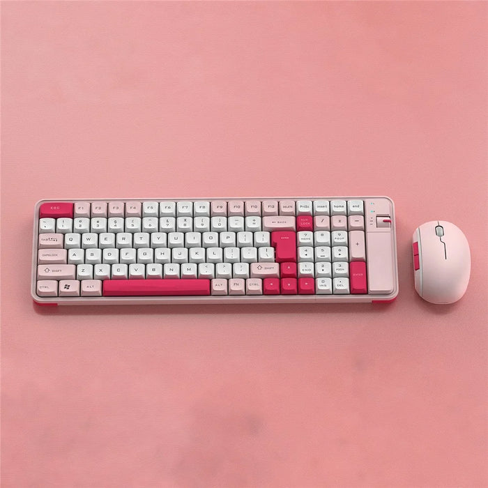 QW06 Wireless Keyboard and Mouse Bluetooth-compatible 5.0 Keyboard Mouse Set - Pink - 3
