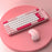QW07 Wireless Keyboard Mouse Set Home Office Computer Bluetooth-compatible 5.0 Keyboard + Mouse  - Pink - 2