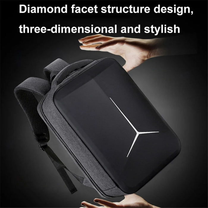 17-inch Laptop Backpack with USB Charging Port Oxford Cloth+Polyester Travel Work Rucksack - Black - 4