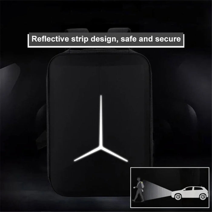 17-inch Laptop Backpack with USB Charging Port Oxford Cloth+Polyester Travel Work Rucksack - Black - 5