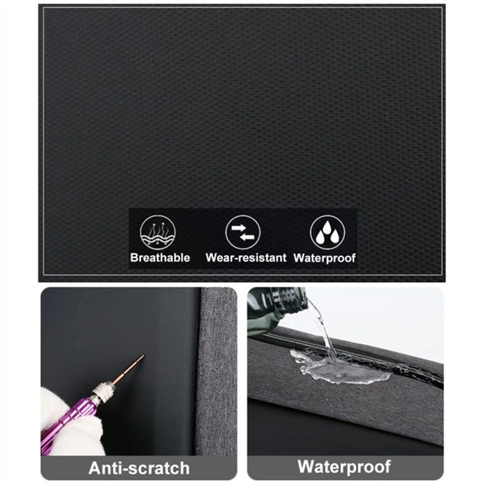 17-inch Laptop Backpack with USB Charging Port Oxford Cloth+Polyester Travel Work Rucksack - Black - 7