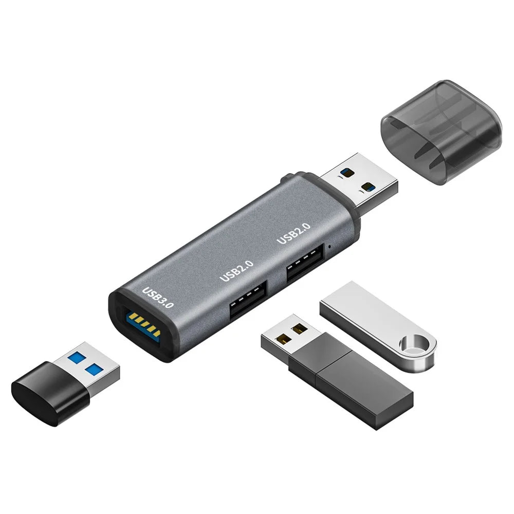 ADS-302A USB Adapter Hub to 1 X USB 3.0 + 2 X USB 2.0 Expansion Station - Grey - 3