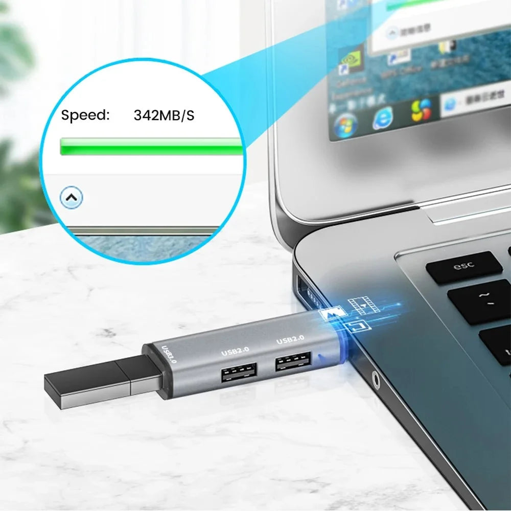ADS-302A USB Adapter Hub to 1 X USB 3.0 + 2 X USB 2.0 Expansion Station - Grey - 5