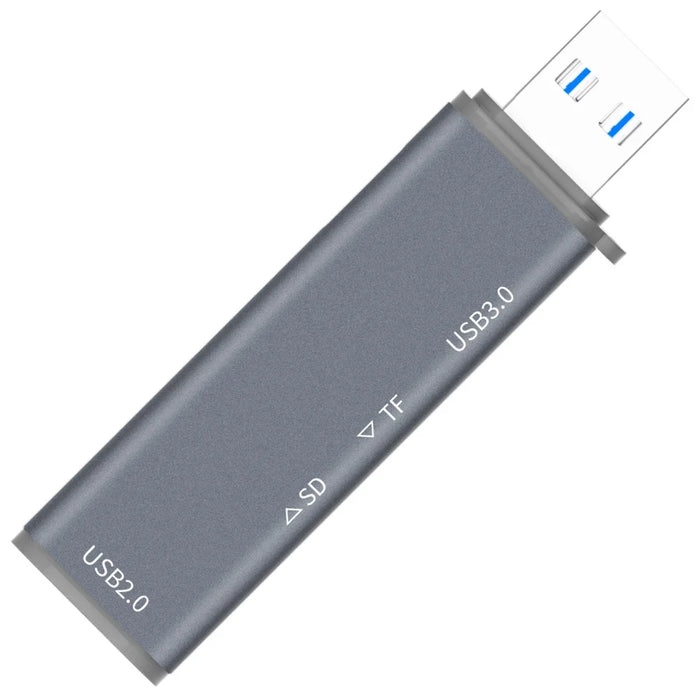 ADS-308A Aluminum Alloy USB 3.0 + USB 2.0 Splitter Hub SD / TF Card Reader - 2