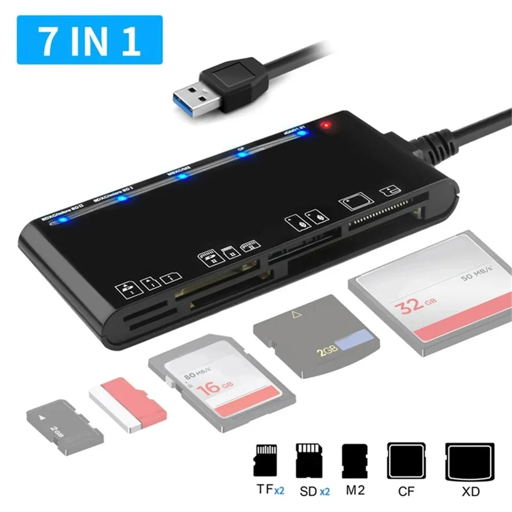 CR7 USB 3.0 Multifunctional Card Reader CF XD MS SD TF Card Reader for Mac / Windows / Linux - 3