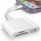 8-Pin Plug SD+TF+USB2.0 Memory Card U-Disk Reader Data Transfer Adapter - 1