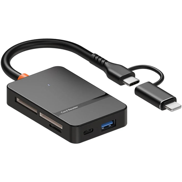 For Huawei  /  Xiaomi  /  Samsung 8-in-1 Card Reader Type-C + iP to SD  /  TF  /  MS  /  CF1  /  Type-C  /  USB 3.0 U Disk Reading Adapter - 1